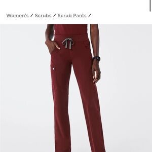 Figs Maroon Women's Scrub Pants